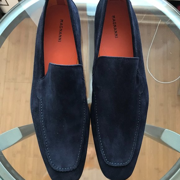 Magnanni Navy Blue Suede Loafers main image 4